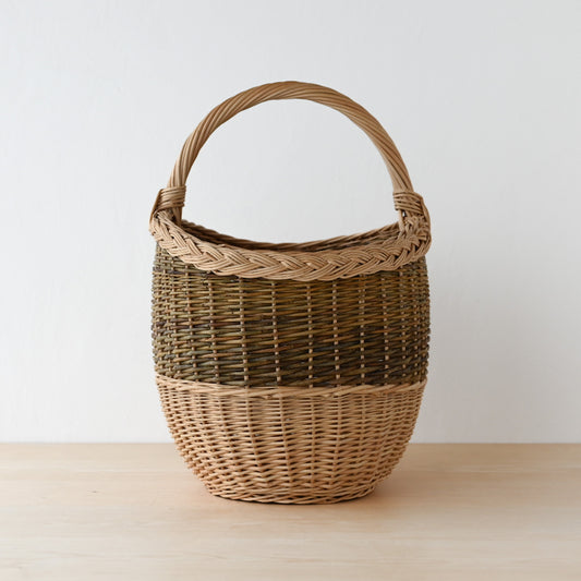 ラトビア マッシュルームバスケット (ツートン)