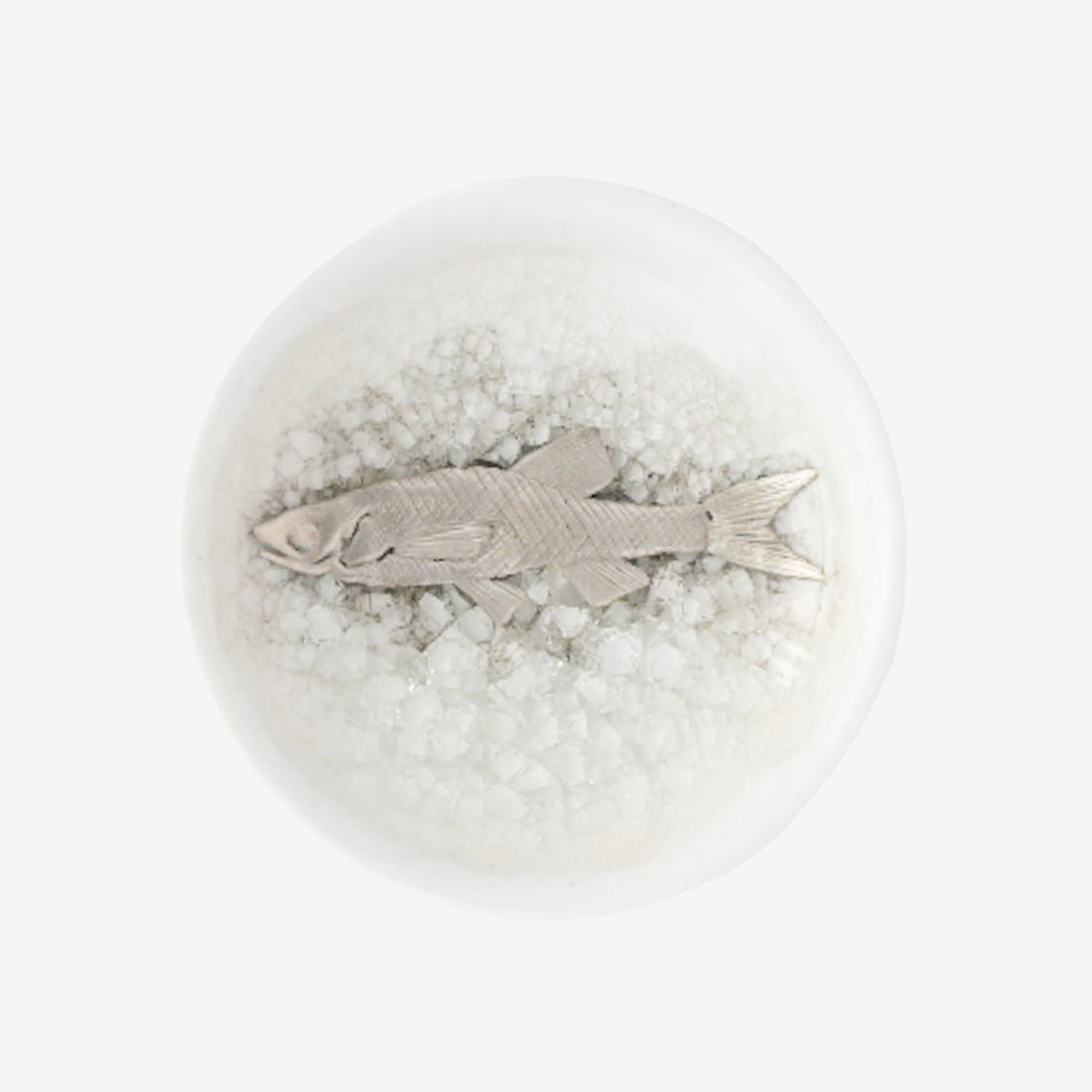 バリヤ・スクーグ  シルバーの魚  5cm  食器 / スウェーデン