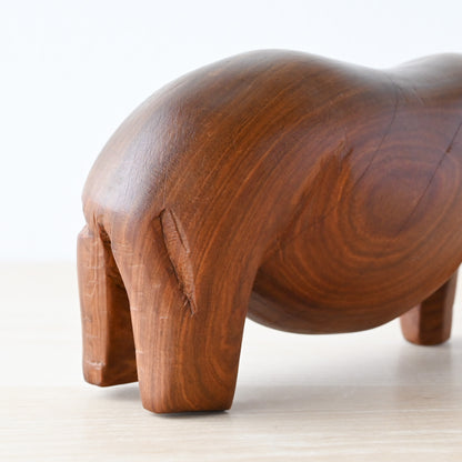 Vintage Teak Wood Rhino / ヴィンテージ チーク サイのオブジェ