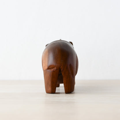 Vintage Teak Wood Rhino / ヴィンテージ チーク サイのオブジェ