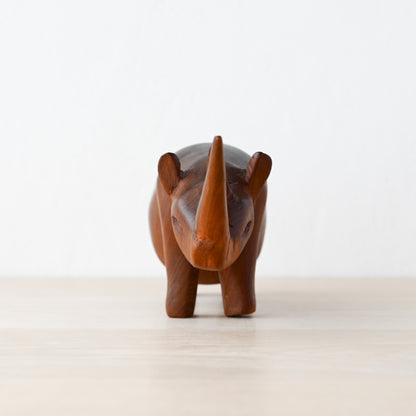 Vintage Teak Wood Rhino / ヴィンテージ チーク サイのオブジェ