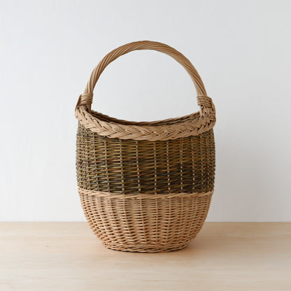 ラトビア  マッシュルームバスケット (ツートン)