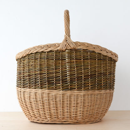 ラトビア  マッシュルームバスケット (ツートン)