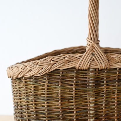 ラトビア  マッシュルームバスケット (ツートン)